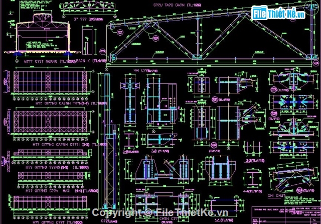 File thiết kế,File Auto cad,kết cấu thép,bản vẽ kết cấu thép